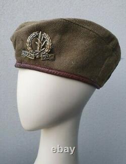 1948-1950 Idf Israeli Defence Force Side Hat Beret & Badge. Maker Marks On Liner