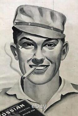 1948 Hebrew IDF Advertisement MILITARY POSTER Israel INDEPENDENCE Cigarette HAT
