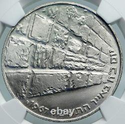 1967 ISRAEL IDF 6 Day War Wailing Wall Jerusalem PF Silver 10 L NGC Coin i87881