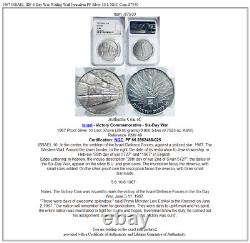 1967 ISRAEL IDF 6 Day War Wailing Wall Jerusalem PF Silver 10 L NGC Coin i87930