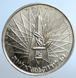 1967 ISRAEL IDF 6 Day War Wailing Wall Jerusalem PF Silver 10 Lirot Coin i110860