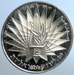 1967 ISRAEL IDF 6 Day War Wailing Wall Jerusalem Silver 10 Lirot Coin i110861