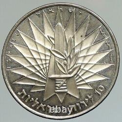 1967 ISRAEL IDF 6 Day War Wailing Wall Jerusalem Silver 10 Lirot Coin i112102