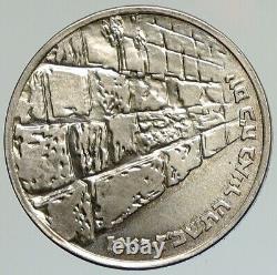 1967 ISRAEL IDF 6 Day War Wailing Wall Jerusalem Silver 10 Lirot Coin i112102