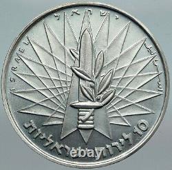 1967 ISRAEL IDF 6 Day War Wailing Wall OLD Jerusalem Silver 10 Lirot Coin i88015