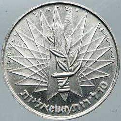 1967 ISRAEL IDF 6 Day War Wailing Wall OLD Jerusalem Silver 10 Lirot Coin i88620