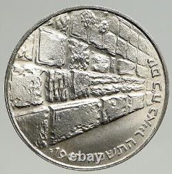 1967 ISRAEL IDF 6 Day War Wailing Wall OLD Jerusalem Silver 10 Lirot Coin i94264