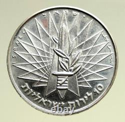 1967 ISRAEL IDF 6 Day War Wailing Wall OLD Jerusalem Silver 10 Lirot Coin i95124
