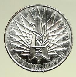 1967 ISRAEL IDF 6 Day War Wailing Wall OLD Jerusalem Silver 10 Lirot Coin i95126