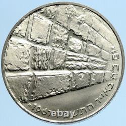 1967 ISRAEL IDF 6 Day War Wailing Wall OLD Jerusalem Silver 10 Lirot Coin i97216