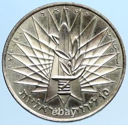 1967 ISRAEL IDF 6 Day War Wailing Wall OLD Jerusalem Silver 10 Lirot Coin i97309