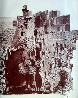 1968 Judaica JANCO HAND SIGNED Jewish ART BOOK Israel 6 DAYS WAR Dada IDF Hebrew