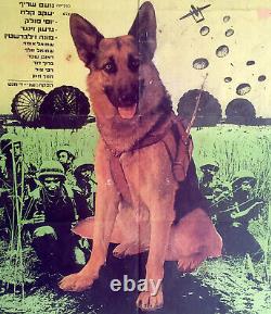 1972 Israel IDF CULT FILM RARE POSTER Movie AZIT PARATROOPER DOG Hebrew JEWISH