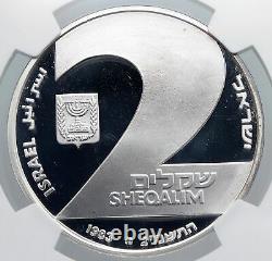 1983 ISRAEL IDF Israeli Defense Forces VALOR 35 SILVER 2 Shekels Coin NGC i89281