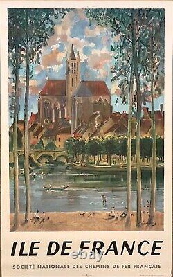 André Hambourg Poster 1958 Idf Meaux Sncf Tourism Original French Poster