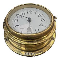 Authentic Vintage 1970 Israeli navy ship boat brass clock Super quartz movement