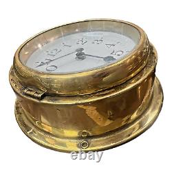 Authentic Vintage 1970 Israeli navy ship boat brass clock Super quartz movement