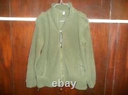 EXTREMELY RARE Israeli Army Fleece Jacket with Idf Zahal Sewn Label (!) Green XL