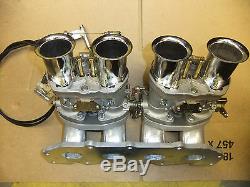 Ford X. Flow IDF inlet manifold with 40 IDF carbs linkage kit