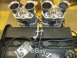 Ford Zetec Blacktop Silvertop inlet manifold with 44 IDF carbs linkage
