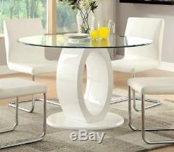 Furniture of America Damore Contemporary High Gloss Round Dining Table