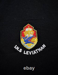 INS Leviathan IDF Israel Israeli Submarine Polo Black Short Sleeve Shirt Sz L