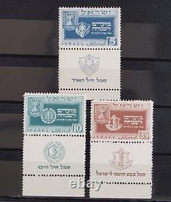 ISRAEL 1949 2nd NEW YEAR, Sign Cpl XF MNH/ IDF Insignia Full Tab Set, Sc 28-30