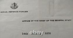 Idf Chief Of Staff 1970 General Haim Barlev. Israel Defense Forces. Tls Signed