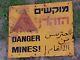 Israel Idf Danger Mines Sign From Syrian Border, 100% Genuine