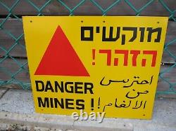 Israel Idf Army Danger Mines Colored Sign! Auth. New. Unique. Rare