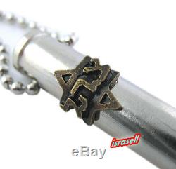 Israeli Army Bullet Necklace with Star of David IDF Zahal Defense Force