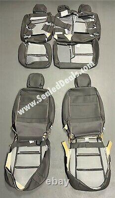 Katzkin Leather Seat Covers Light Grey for Toyota Tacoma Double Cab Cement Gray