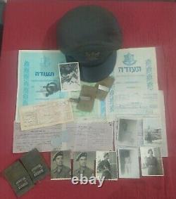 Lot personal items officer Idf Air force Early 1960s documents photos hat etc