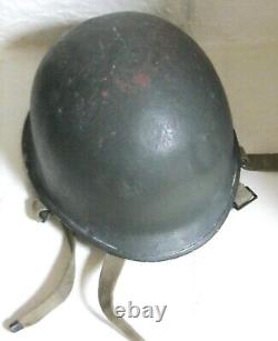 M1 IDF Kasda Helmet withComplete Norwegian Liner Leather Chin Strap Rear Seam