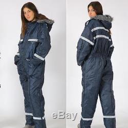 Men Womens IDF Navy blue Snowsuit Winter clothing Ski Snow suit wide reflector