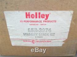 NOS Holley Dominator Carburetor Chrome Velocity Stacks 3 Inch 85R-3974 Orig Box