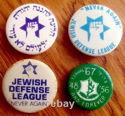 Original MEIR KAHANE Jewish PINBACK BUTTONS Israel KACH Judaica JDL Hebrew IDF