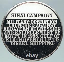 Post-1956 ND ISRAEL Sinai Campaign WARSHIP Star of David IDF Silver Medal i86274