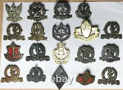 Set of 19 Different periods Beret Pins of ZAHAL. IDF. Include RARE pins