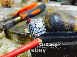 Solid Sterling Silver 925 Golani Israeli Army Idf Zahal signet Ring by Ezi Zino