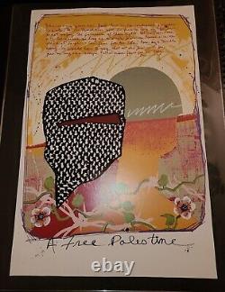 Vintage A Free Palestine Malaquias Montoya Poster Dom Ashton Israel IDF Gaza War