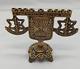 Vintage Brass Menorah By Oppenheim With Symbol Of Israel & 2 Symbols Of? Idf
