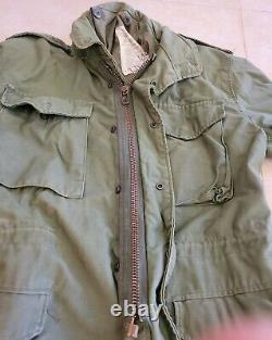 Vintage Field Jacket Mens Olive coat Vietnam medium Army USA Cotton small idf