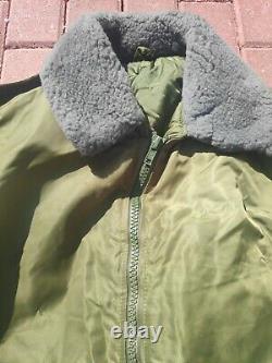 Vintage IDF officer jacket sheeps fur Israeli Army zahal size medium rare