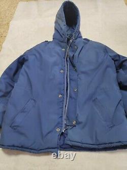 Vintage blue navy dubon parka Jacket coat IDF Israeli Army zahal size XL rare