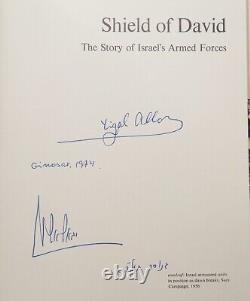 Yigal Alon Signed Autograph Book Shield Of David Palmach Idf Israel Jewish 1970