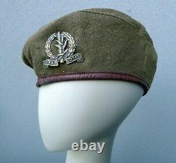 1948-1950 Idf Chapeau Latéral Beret & Badge Des Forces De Défense Israéliennes. Marques Du Fabricant Sur Le Liner