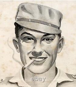 1948 Hébraïque Fdi Publicité Poster Militaire Israël Indépendance Cigarette Hat