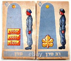 1950 Barlevi Militaire Juif Litho Carte Judaica Hebrew Classement Idf Insignia