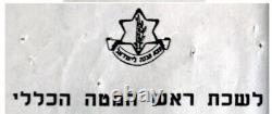 1954 Moshe Dayan Autograph Hand Signed Lettre Israel Hébré Fdi + Photo + Mat